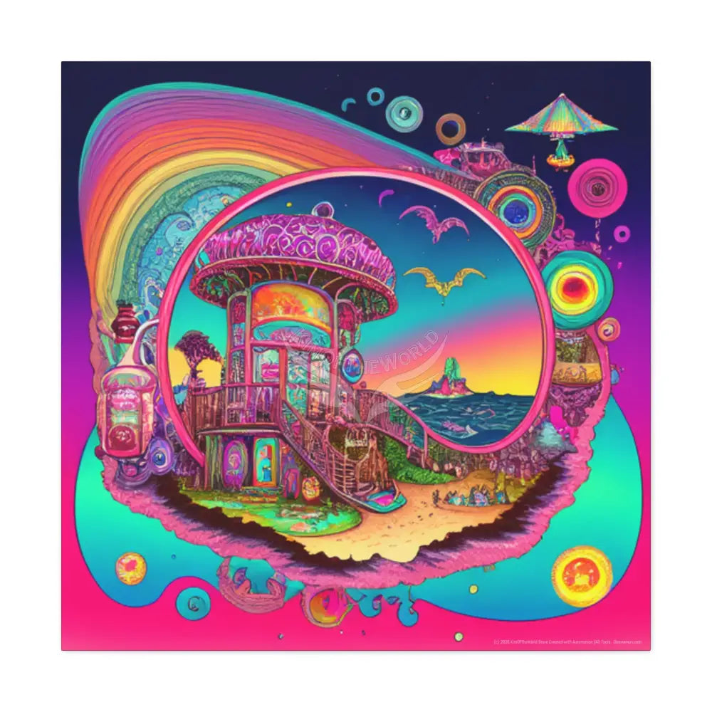 Bright Boho Beach Canvas Art — Vibrant Coastal Wall Decor 36’’ x 36’’ / 1.25’’ Canvas