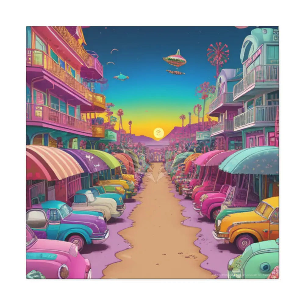 Bright Boho Beach Canvas Art — Vibrant Coastal Wall Decor 36’’ x 36’’ / 1.25’’ Canvas