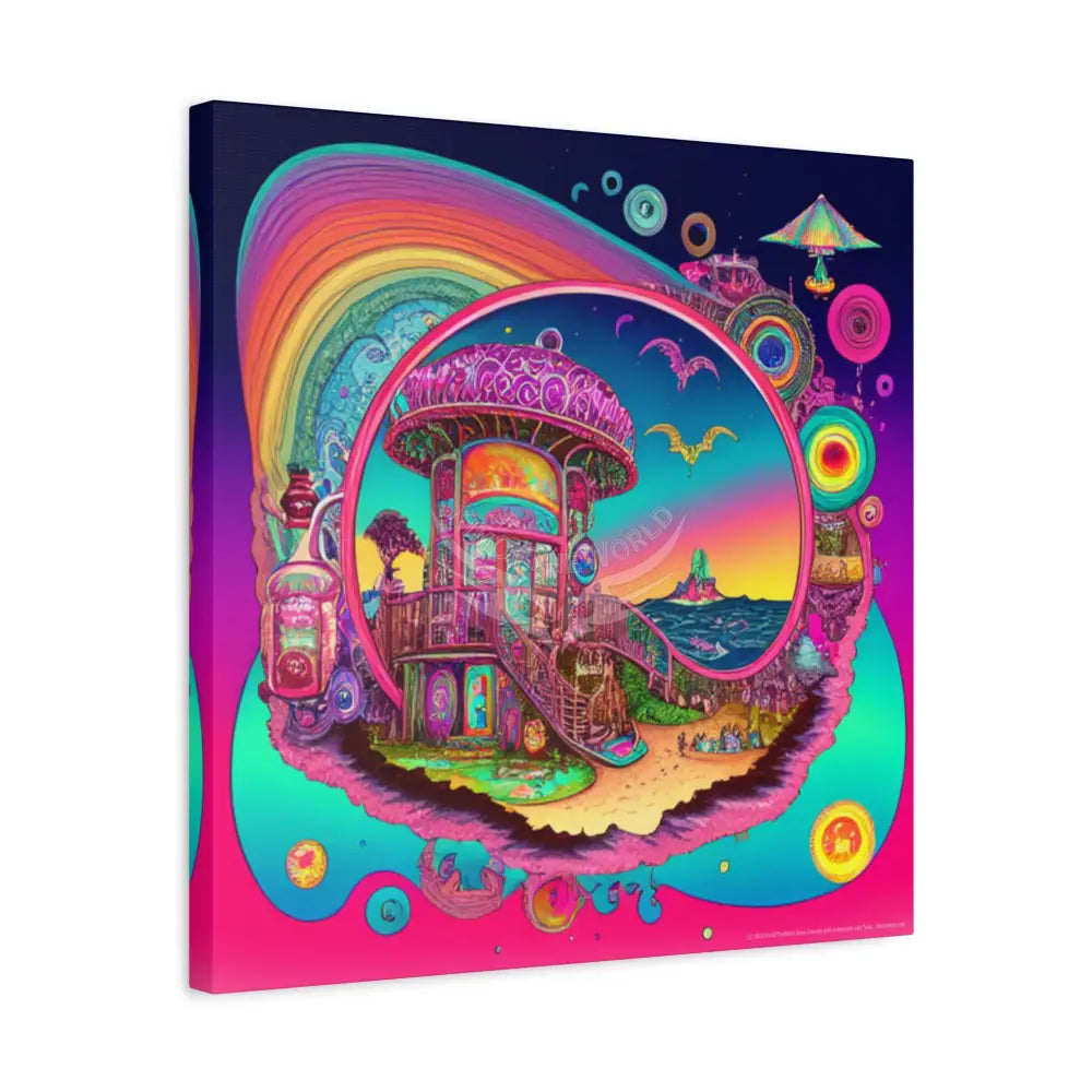 Bright Boho Beach Canvas Art — Vibrant Coastal Wall Decor Canvas