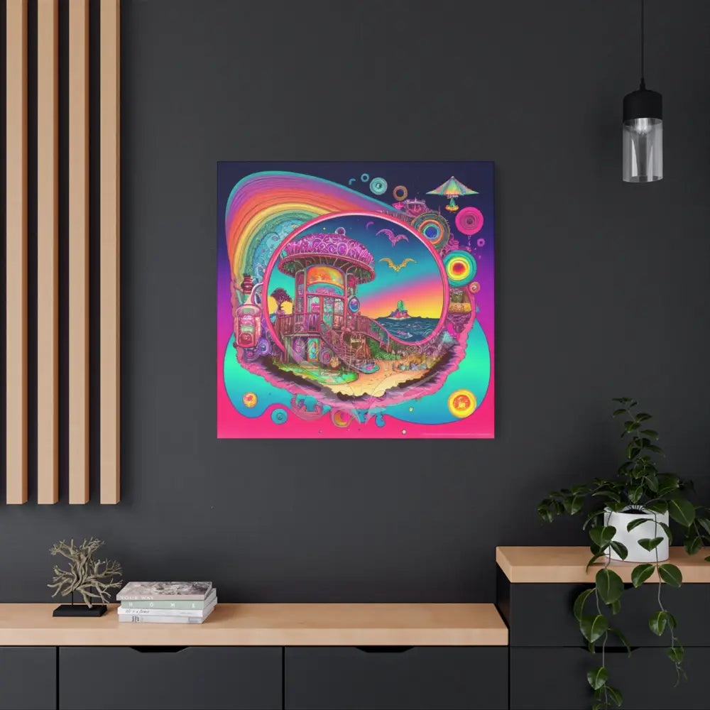 Bright Boho Beach Canvas Art — Vibrant Coastal Wall Decor Canvas