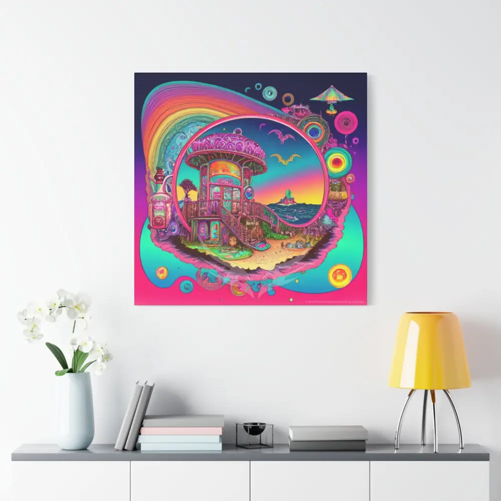 Bright Boho Beach Canvas Art — Vibrant Coastal Wall Decor Canvas