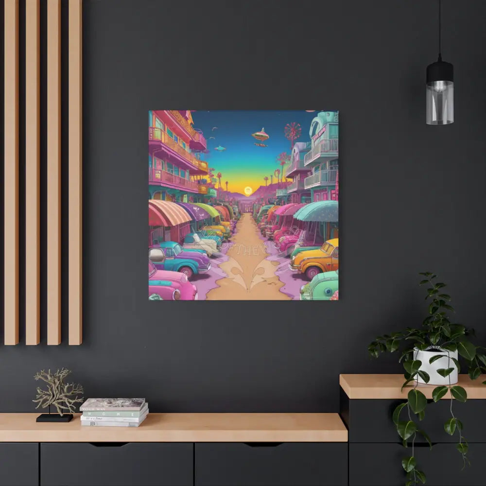 Bright Boho Beach Canvas Art — Vibrant Coastal Wall Decor Canvas