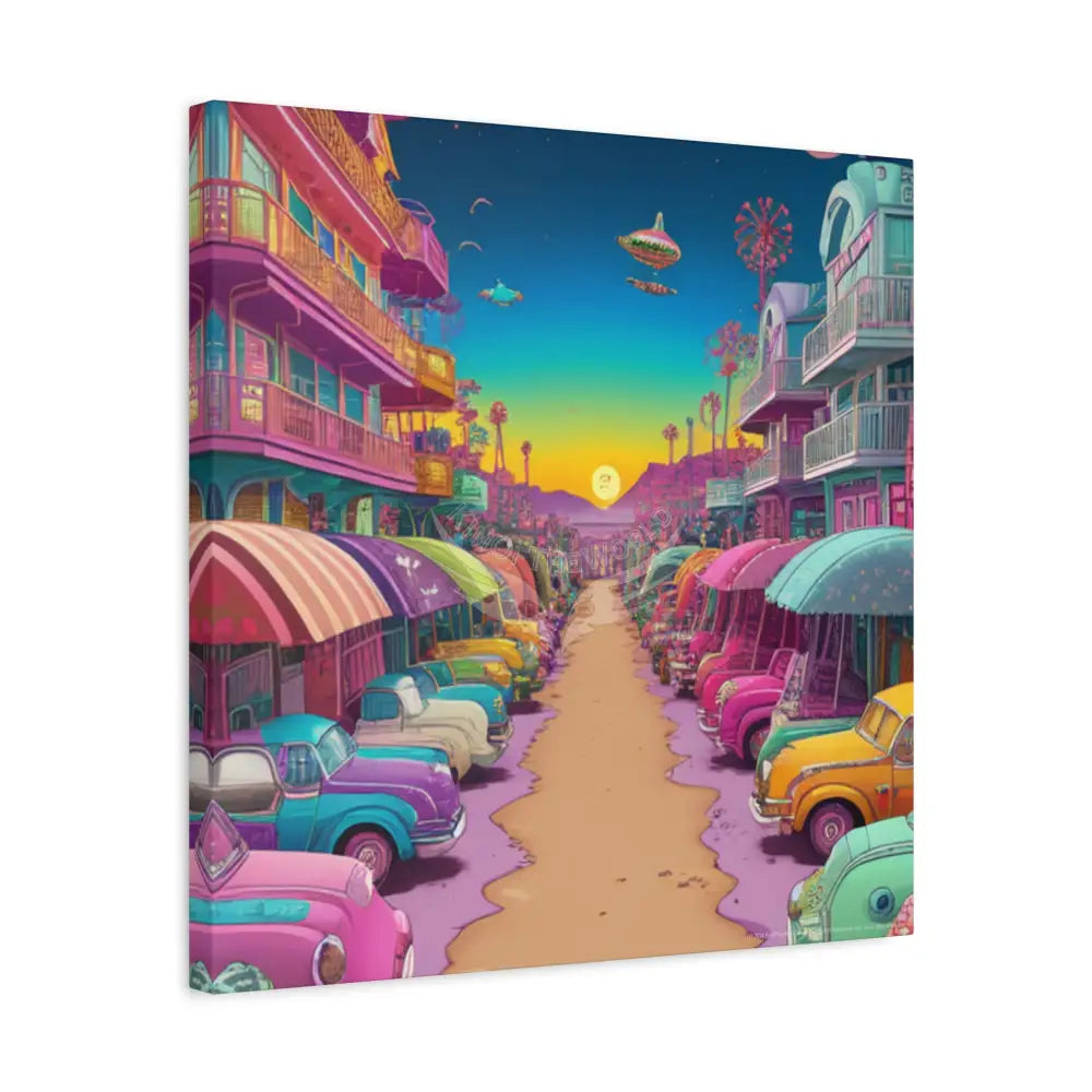 Bright Boho Beach Canvas Art — Vibrant Coastal Wall Decor Canvas