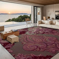 Burgundy and Gold 3D Stars Large Area Rug Floor Carpet (5:4) 120’’x96’’ Rugs & Mats