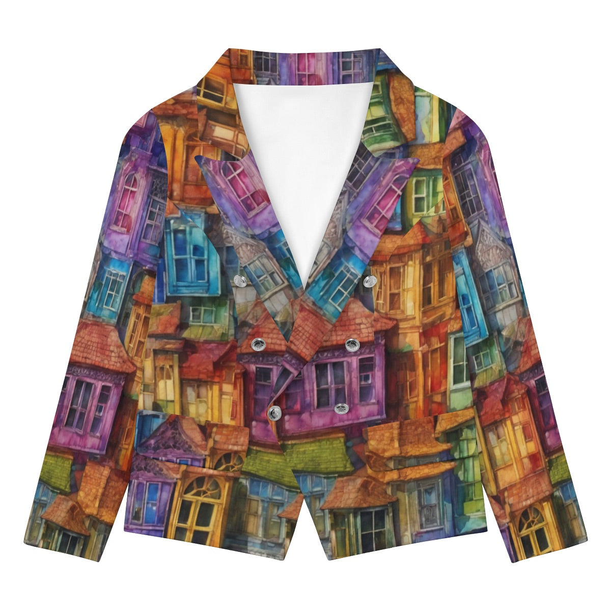 Women's Casual Blazer - Colorful Windows