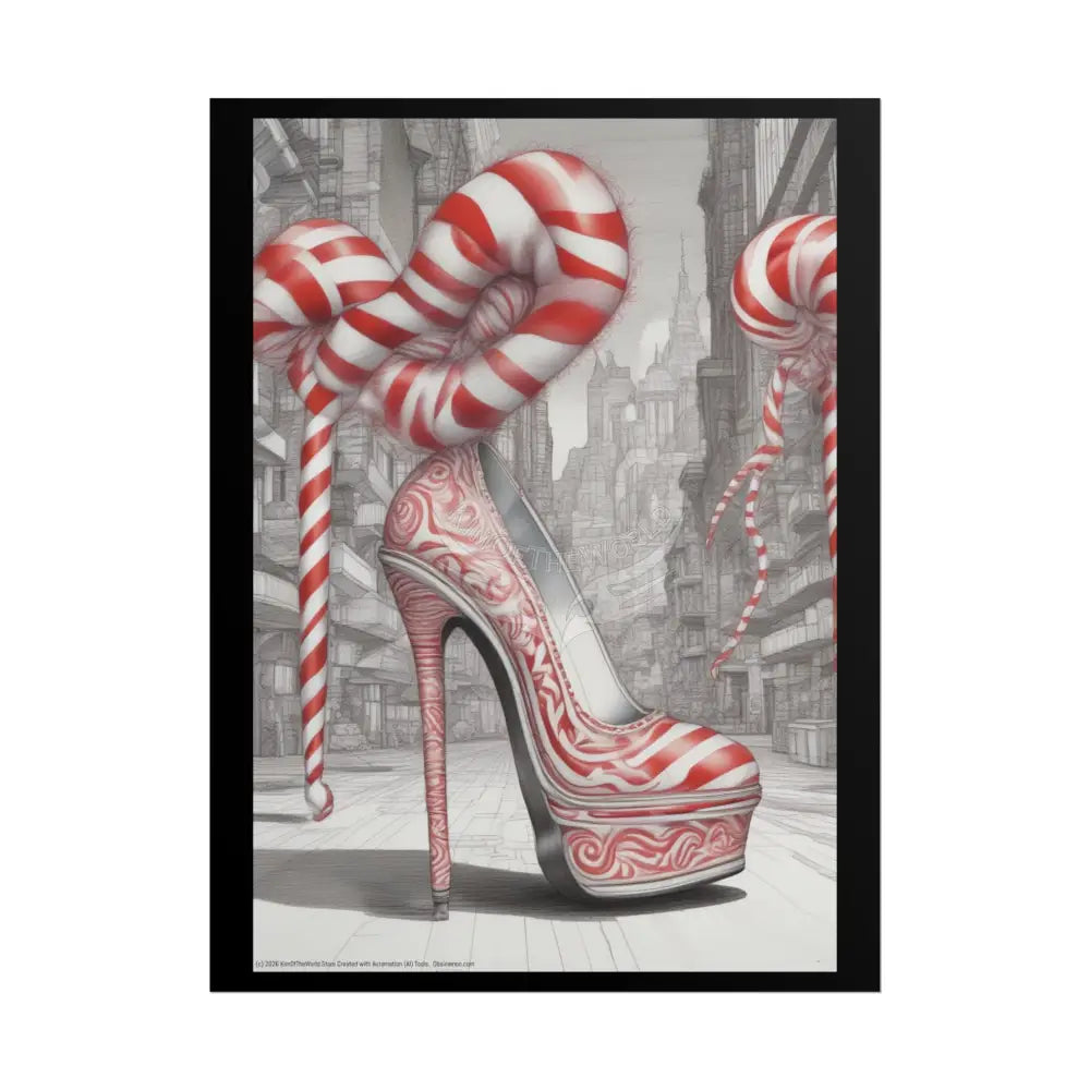 Candycane Holiday Heels Collection -Rolled Poster 18″ x 24″ (Vertical) / Matte Poster