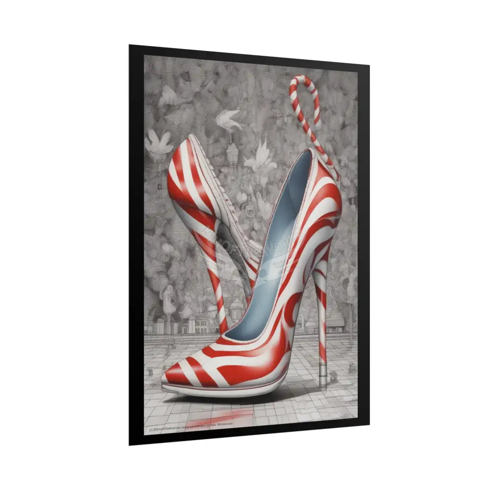 Candycane Holiday Heels Weird Christmas High Heel Shoe Collection -Rolled Poster Poster