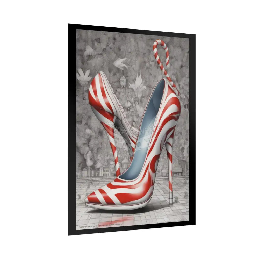 Candycane Holiday Heels Weird Christmas High Heel Shoe Collection -Rolled Poster Poster
