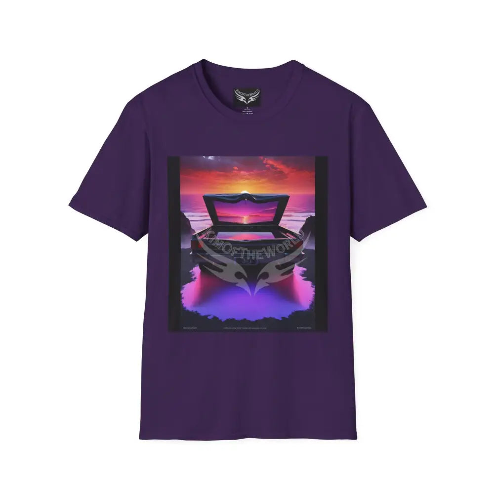 Car Beach Bed - Softstyle T-Shirt Purple / S T-Shirt