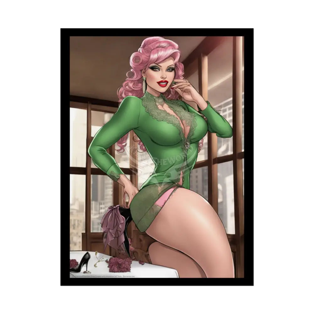 Cartoon Art Naughty Comic Girl - Rolled Poster 18″ x 24″ (Vertical) / Semi Glossy Poster