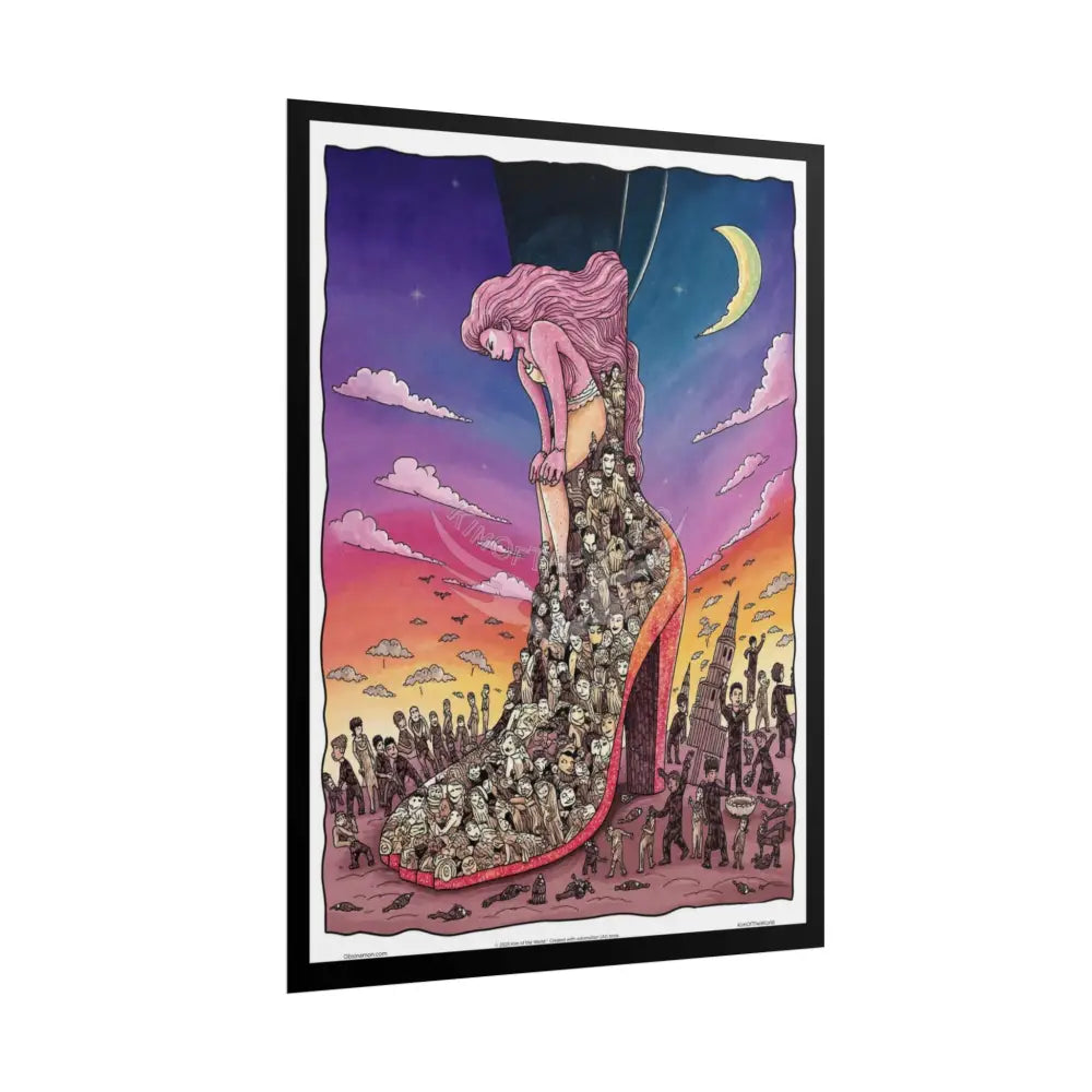 Cartoon Fantasy Gothic Wonderland Giant Floral Bootscape Mirror Landscape Art Poster — Exclusive Blender Diorama Rolled