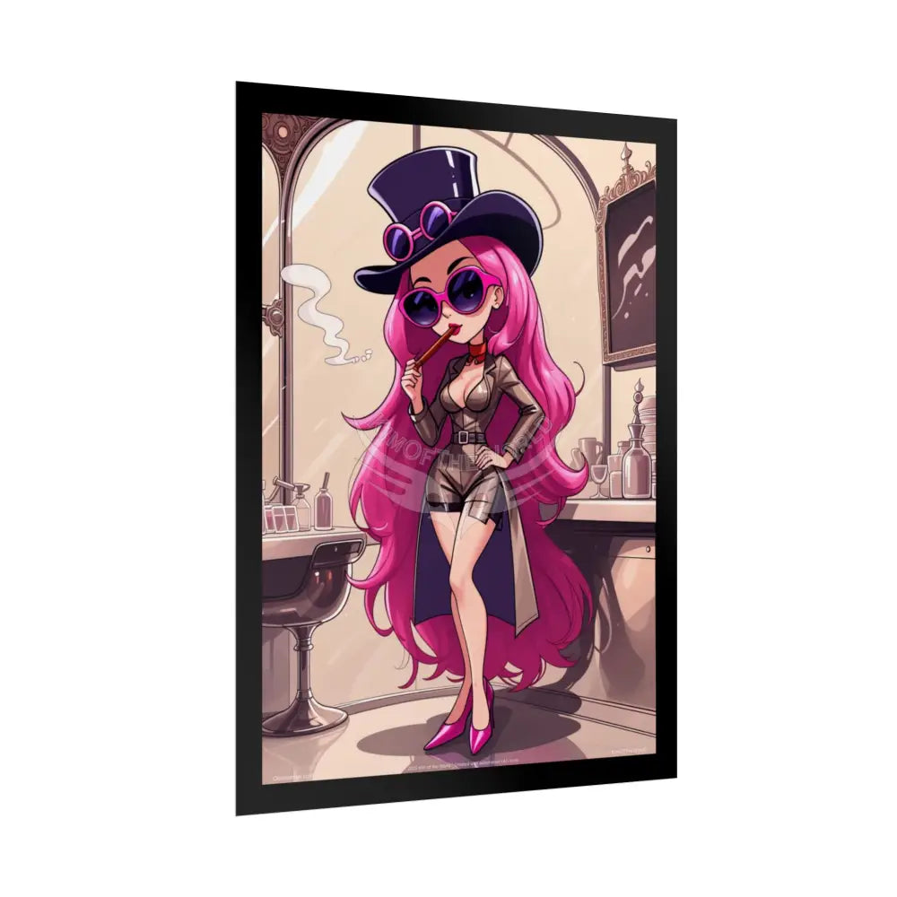 Cartoon ’Pink Lady’ Empowered Women Art Prints (Bold Female Characters)— Rolled Poster Set Poster