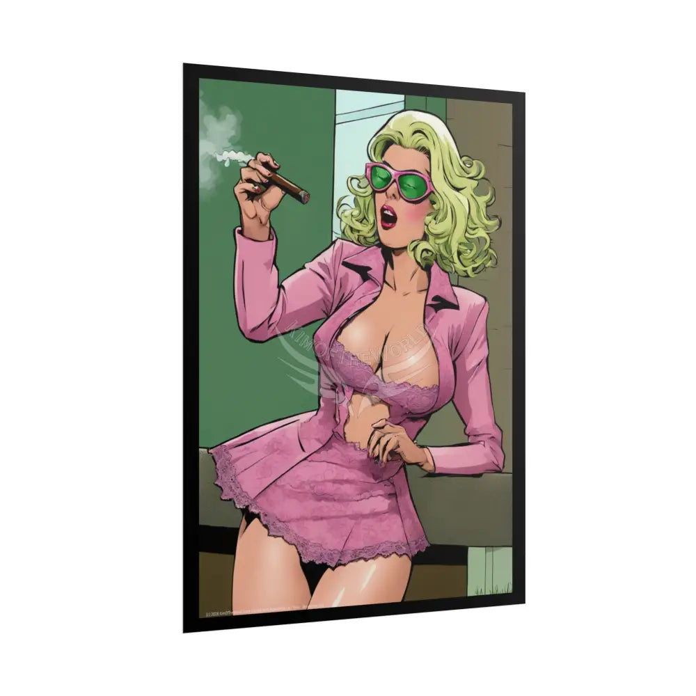 Cartoon Smoking Comic Girl - Rolled Poster Poster