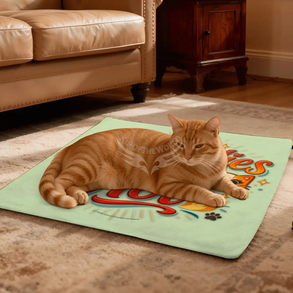 Cat Heating Pad - ’Cat Ladies are Hot’ Sage Green - Pet Furniture