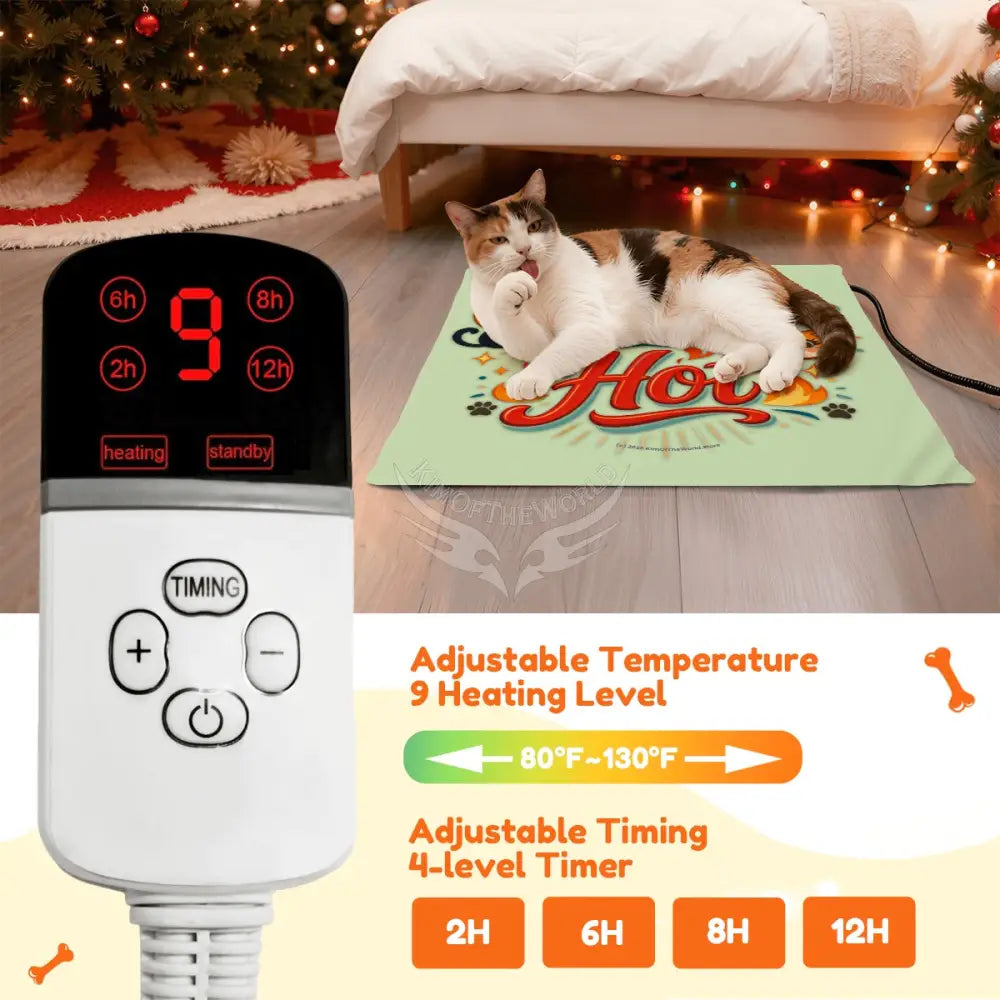 Cat Heating Pad - ’Cat Ladies are Hot’ Sage Green - Pet Furniture