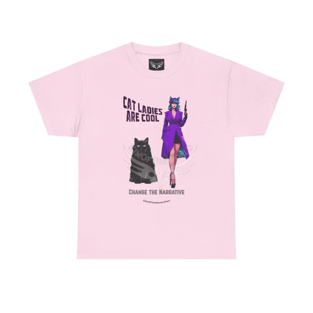 Cat Ladies are Cool Retro Comic Tee - Vintage Cat Lover Graphic T-Shirt Light Pink / S T-Shirt