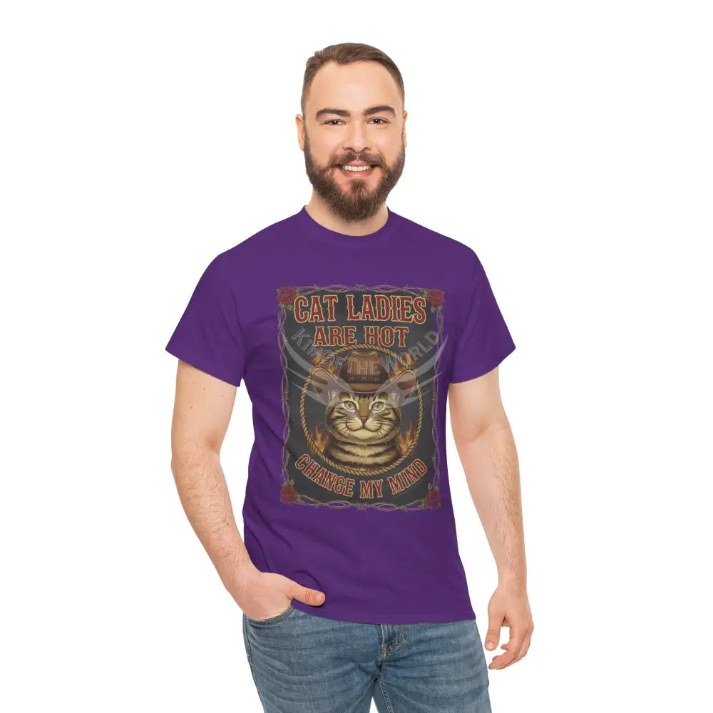 ’Cat Ladies are Hot - Change my Mind’ - Men’s Heavy Cotton Tee T-Shirt