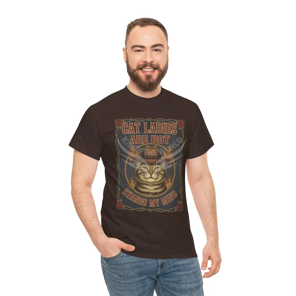 ’Cat Ladies are Hot - Change my Mind’ - Men’s Heavy Cotton Tee T-Shirt