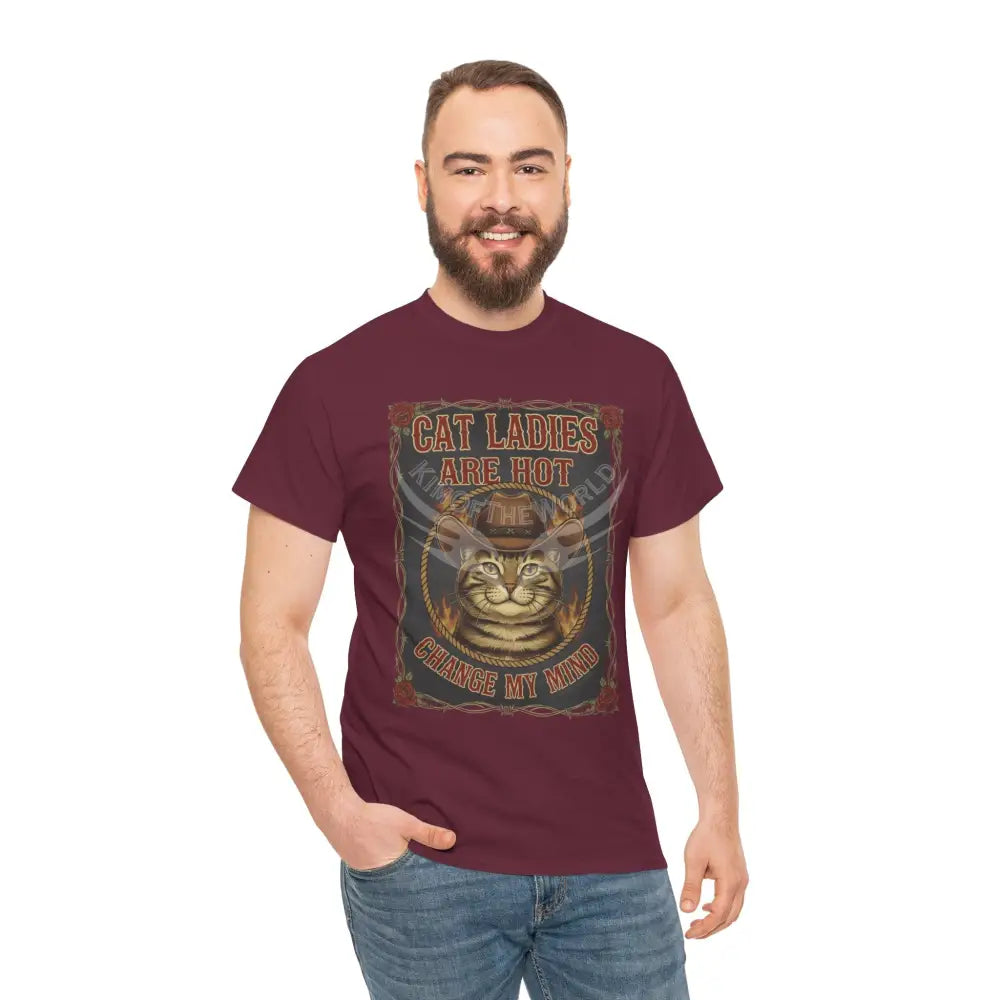 ’Cat Ladies are Hot - Change my Mind’ - Men’s Heavy Cotton Tee T-Shirt