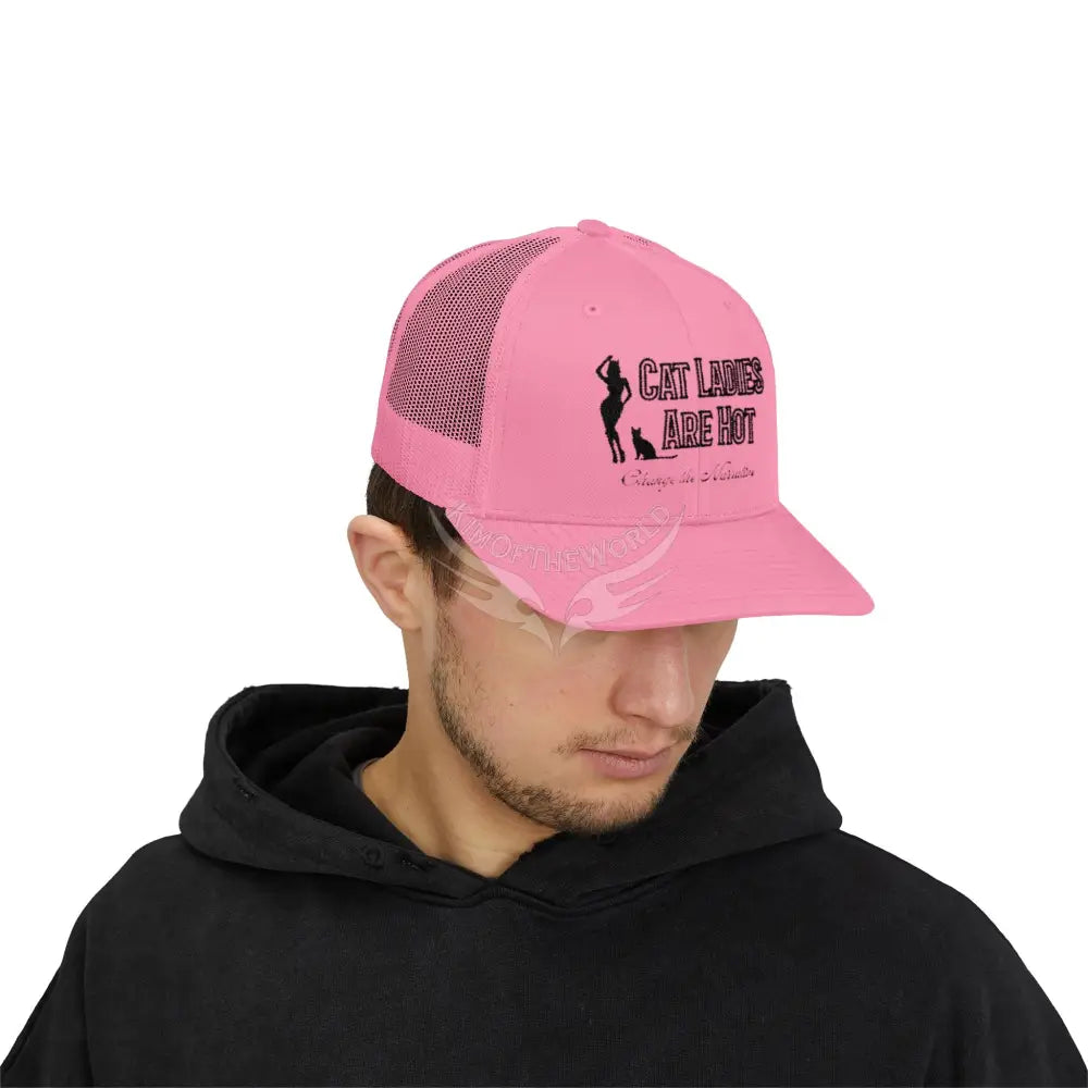 ’Cat Ladies Are Hot’ Snapback Trucker Cap — Retro Cat Lovers’ Hat Hats