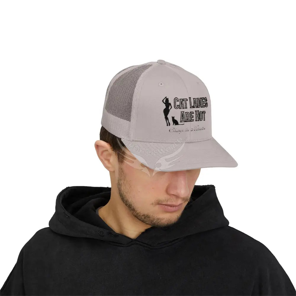 ’Cat Ladies Are Hot’ Snapback Trucker Cap — Retro Cat Lovers’ Hat Hats