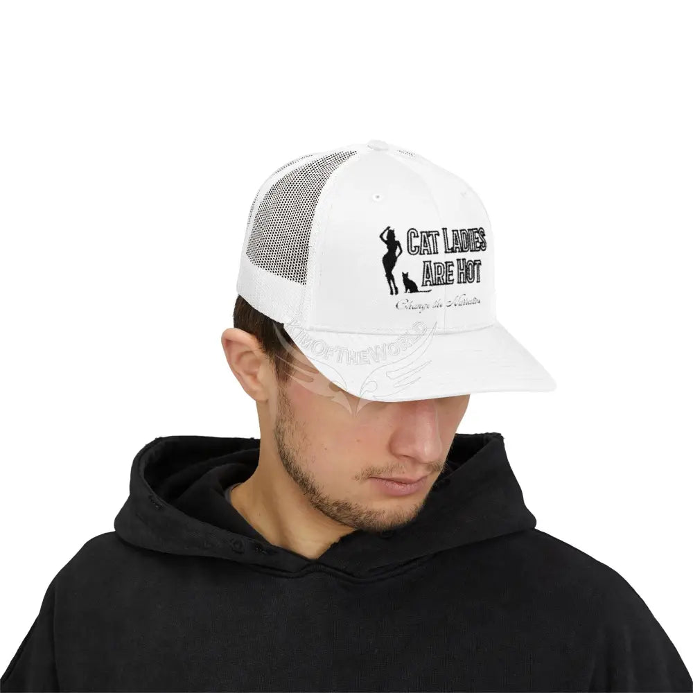 ’Cat Ladies Are Hot’ Snapback Trucker Cap — Retro Cat Lovers’ Hat Hats
