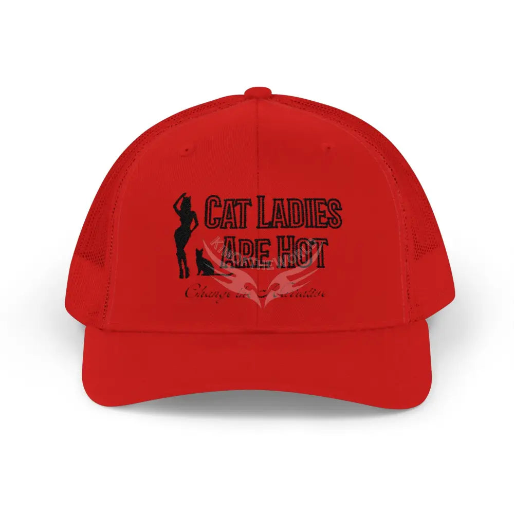 ’Cat Ladies Are Hot’ Snapback Trucker Cap — Retro Cat Lovers’ Hat Hats