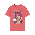 ’Cat Ladies Are Hot’ Tee on Tee Cat Lady Kitty Parent Tee - Softstyle T-Shirt Coral Silk / S T-Shirt
