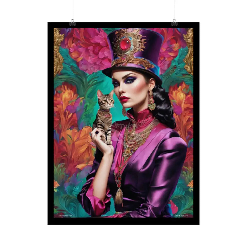 ’Cat Ladies are Still Hot’ Fashion Giant CatLady Portrait — Playful Art Print Pushing Positive Cat Lady Narrative