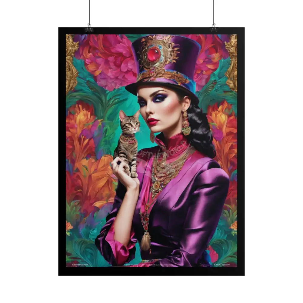 ’Cat Ladies are Still Hot’ Fashion Giant CatLady Portrait — Playful Art Print Pushing Positive Cat Lady Narrative
