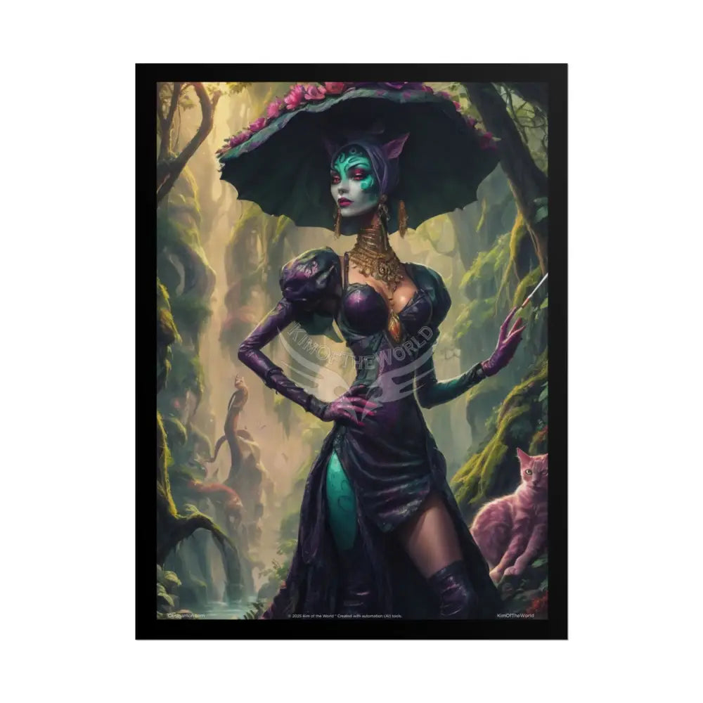 ’Cat Ladies are Still Hot’ Fashion Sexy Giant CatLady Portrait — Playful Art Print Pushing Positive Cat Lady Narrative