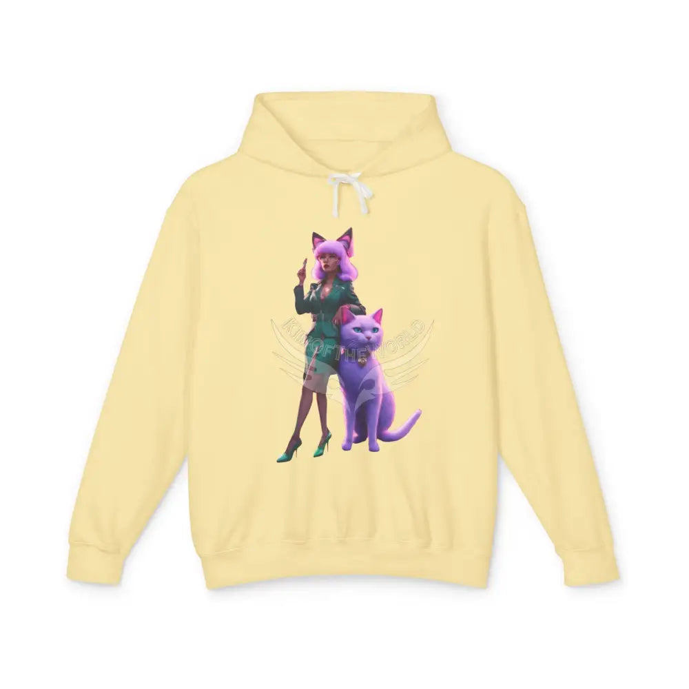 Cat Ladies Are Still Hot Hoodie — Feminine Cat Lady Graphic Sweatshirt S / Butter Hoodie