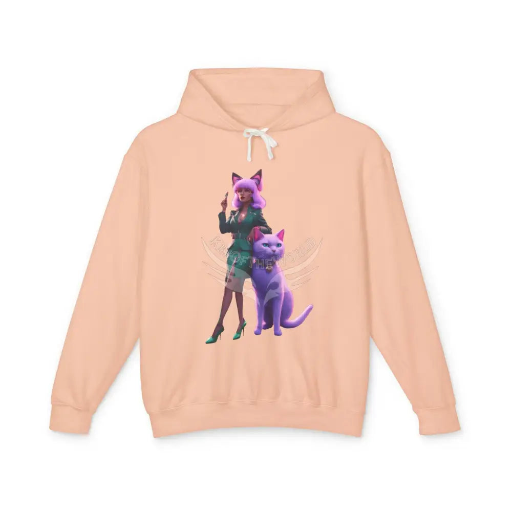 Cat Ladies Are Still Hot Hoodie — Feminine Cat Lady Graphic Sweatshirt S / Peachy Hoodie