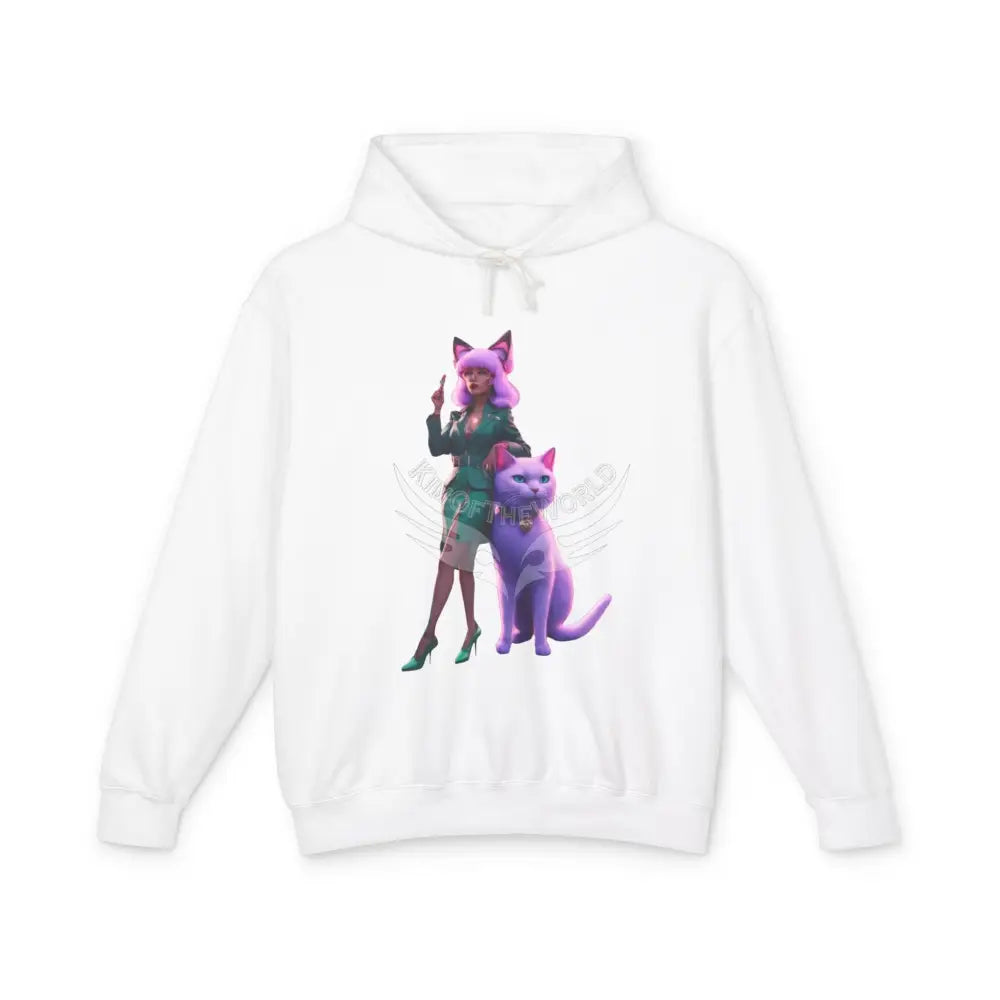 Cat Ladies Are Still Hot Hoodie — Feminine Cat Lady Graphic Sweatshirt S / White Hoodie