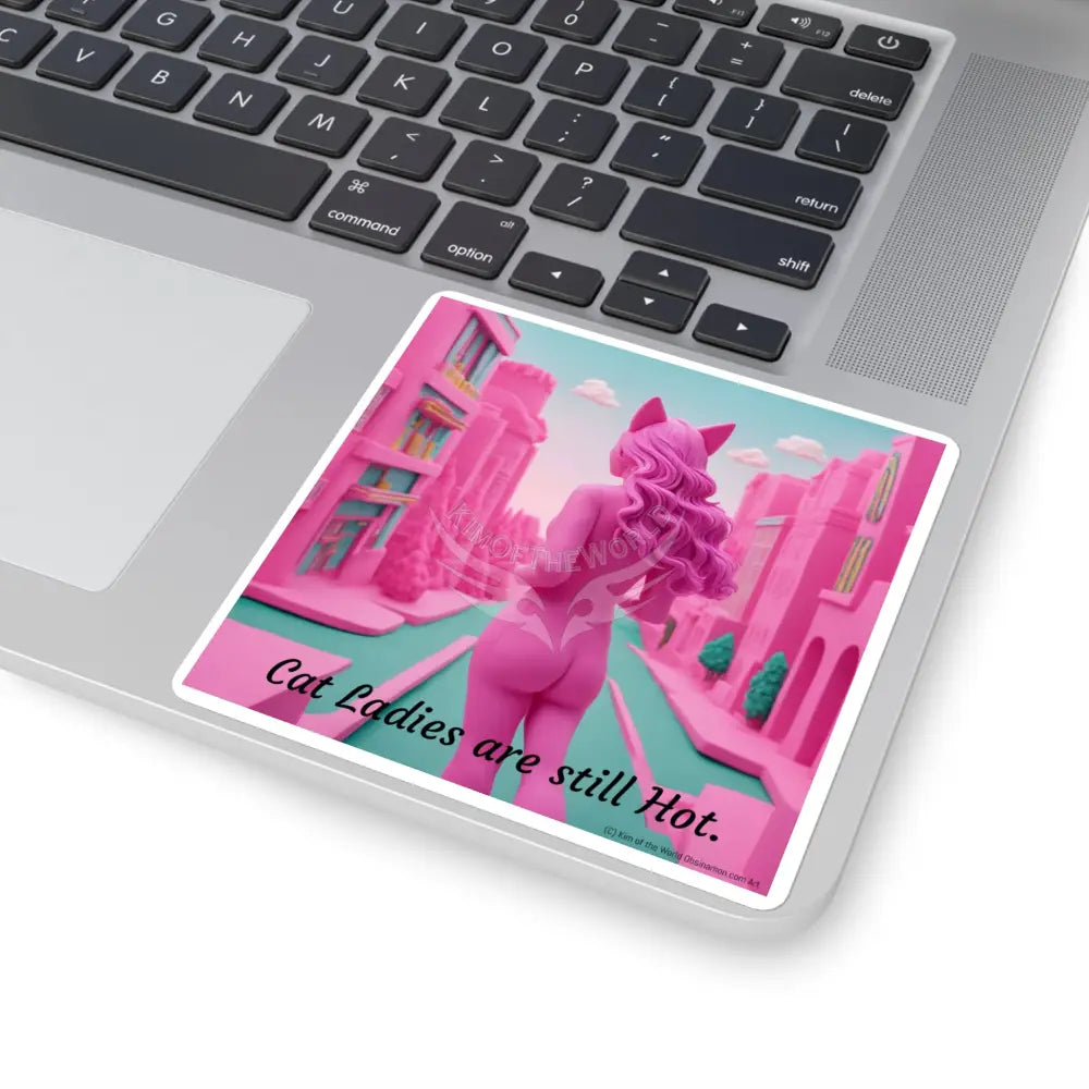 ’Cat Ladies are still Hot’ Cat Lady Square Stickers. Paper products