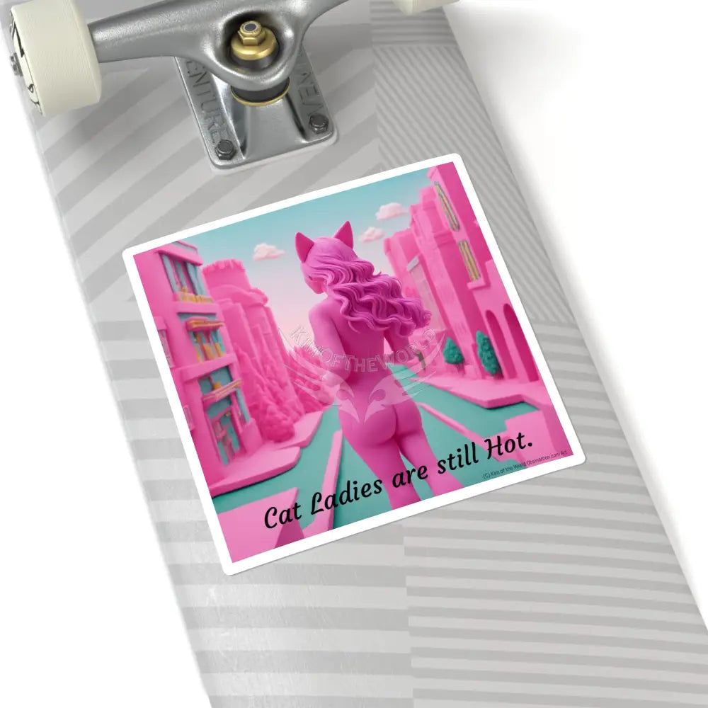 ’Cat Ladies are still Hot’ Cat Lady Square Stickers. Paper products