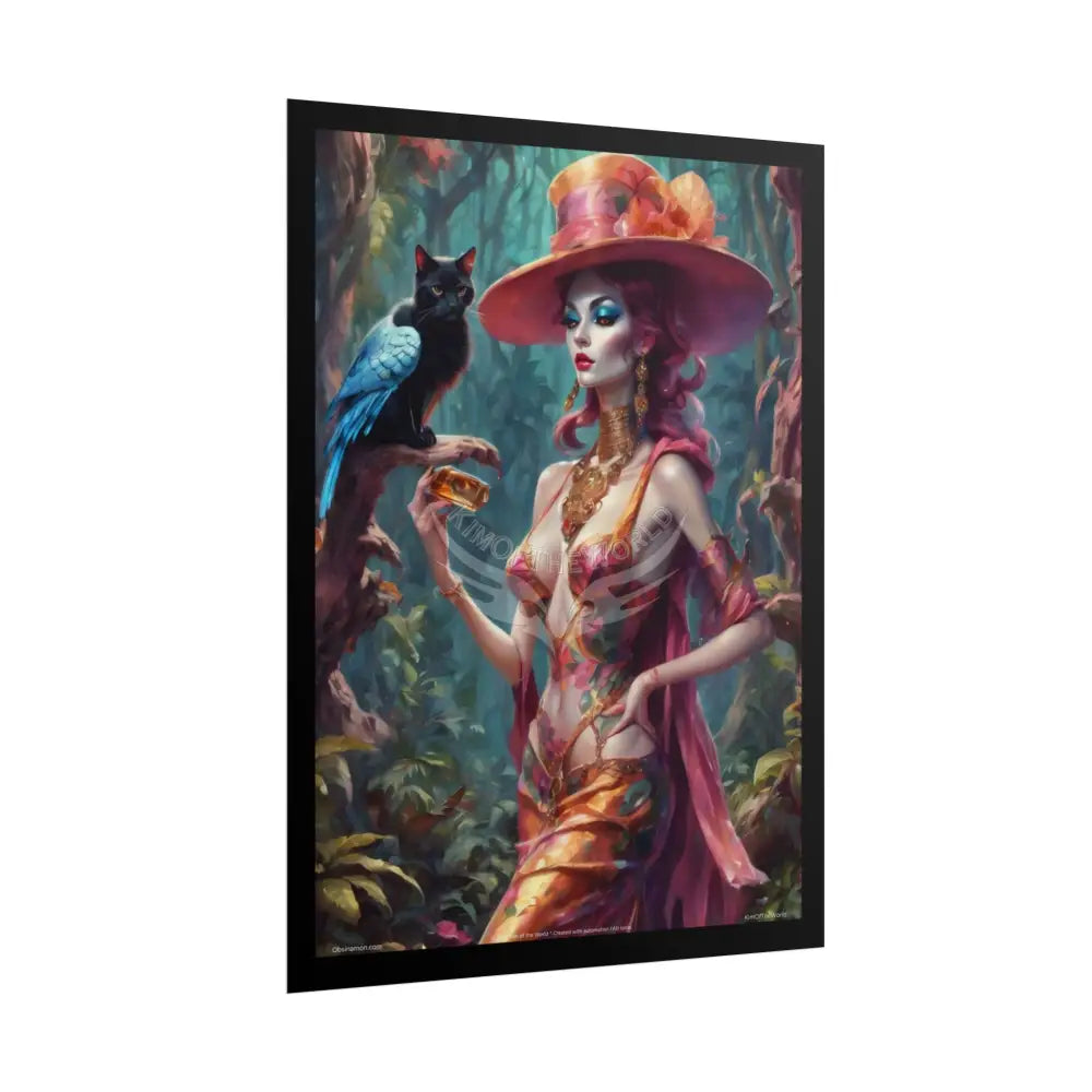 ’Cat Ladies are Still Hot’ Sexy Fashion Cosplay Giant CatLady Portrait — Playful Art Print Pushing Positive Cat Lady