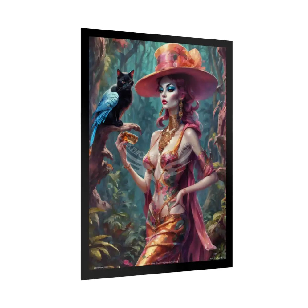 ’Cat Ladies are Still Hot’ Sexy Fashion Cosplay Giant CatLady Portrait — Playful Art Print Pushing Positive Cat Lady