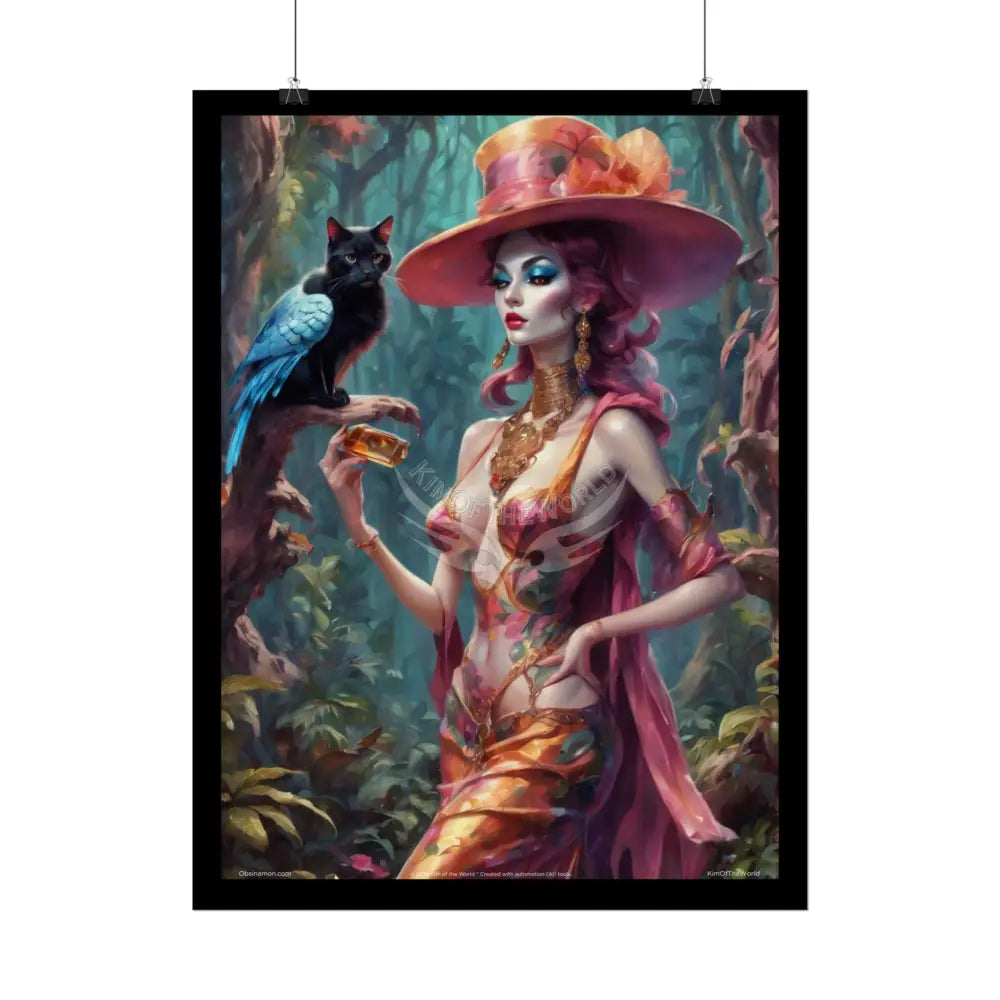 ’Cat Ladies are Still Hot’ Sexy Fashion Cosplay Giant CatLady Portrait — Playful Art Print Pushing Positive Cat Lady