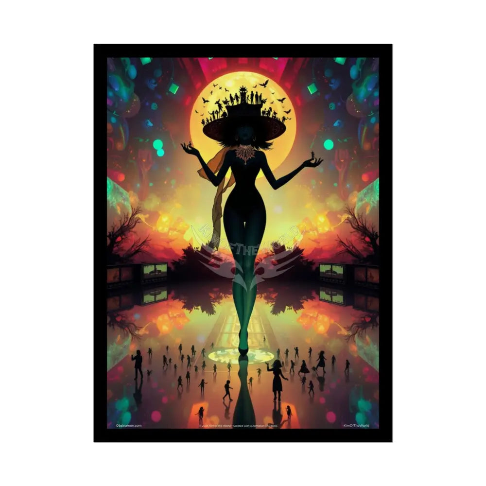 ’Cat Ladies are Still Hot’ Silhouette Giantess Sexy Fashion Cosplay Giant CatLady Portrait — Playful Art Print Pushing