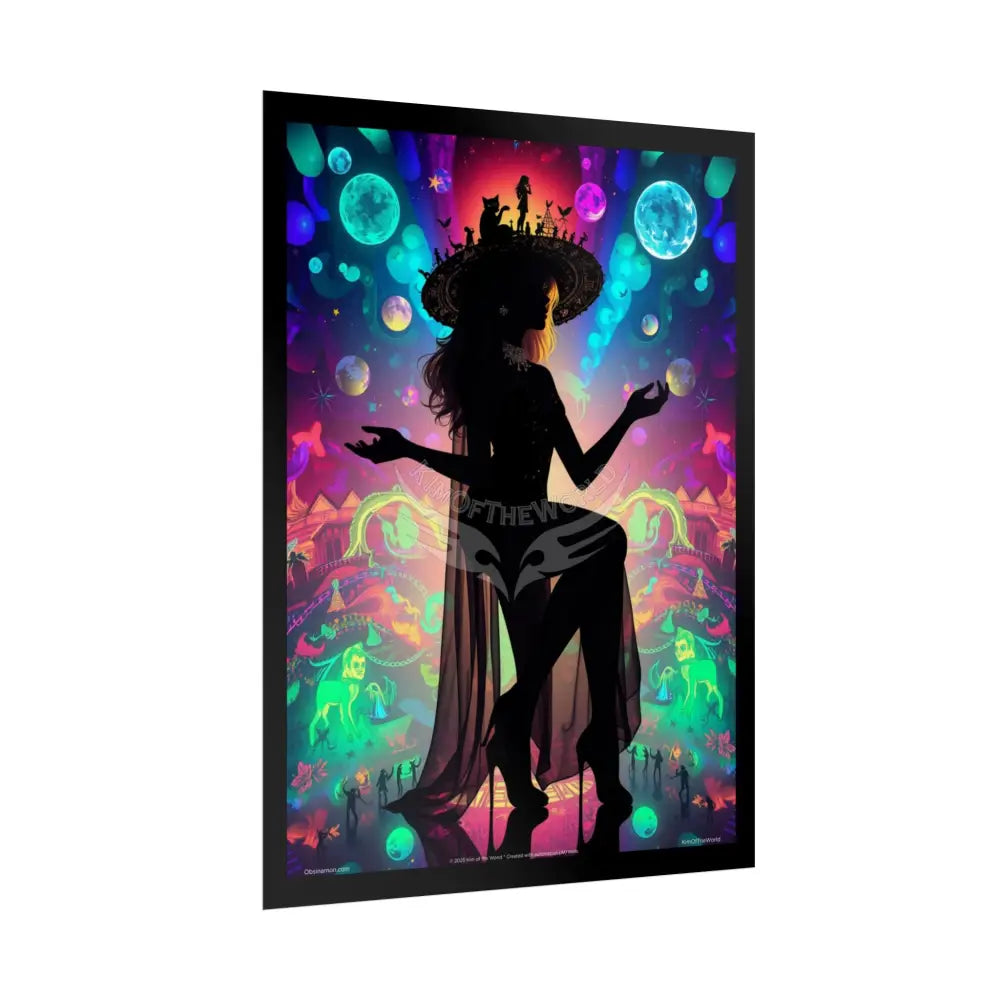 ’Cat Ladies are Still Hot’ Silhouette Giantess Sexy Fashion Cosplay Giant CatLady Portrait — Playful Art Print Pushing
