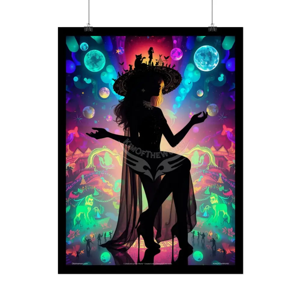 ’Cat Ladies are Still Hot’ Silhouette Giantess Sexy Fashion Cosplay Giant CatLady Portrait — Playful Art Print Pushing