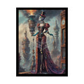 ’Cat Ladies are Still Hot’ Weird Steampunk Giantess Sexy Fashion Cosplay Giant CatLady Portrait — Playful Art Print
