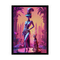 ’Cat Ladies are Still Hot’ Weird Topless Vaporwave Sexy Fashion Cosplay Giant CatLady Portrait — Playful Art Print