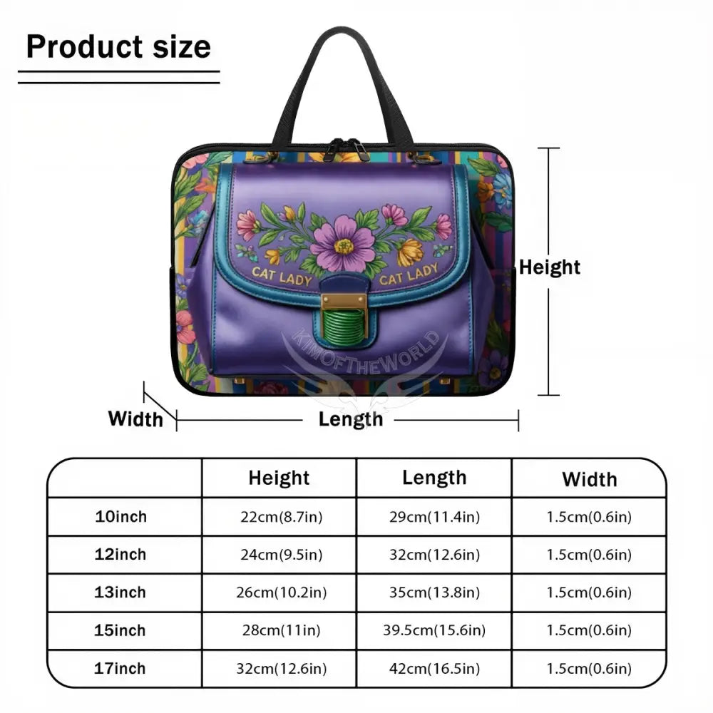 Cat Lady 3D Handbag Laptop Bag Computer Bag
