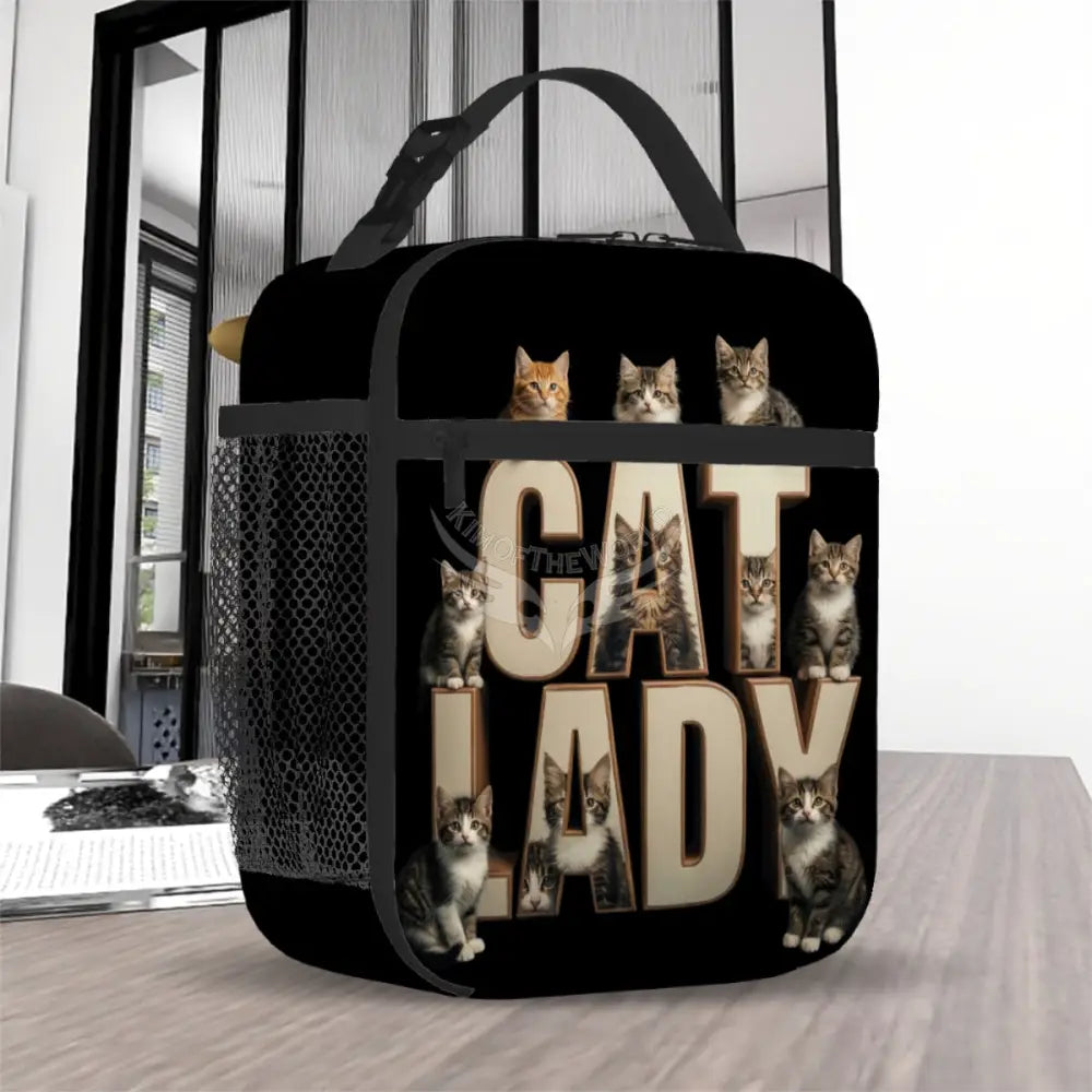 Cat Lady 3D Lunch Bag One Size Lunch Bag