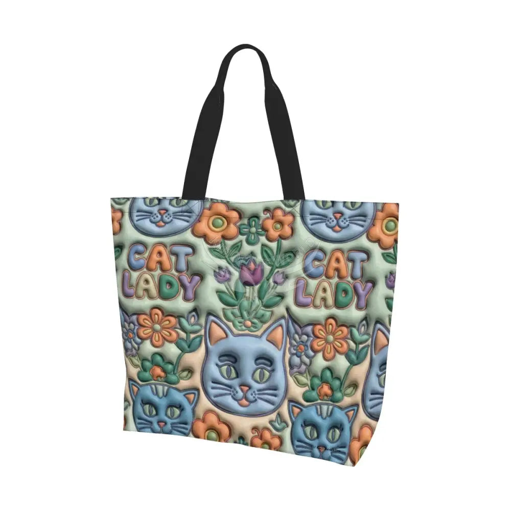 Cat Lady 3D Print Women’s Large Capacity Shoulder Bag 19.7’’x15.7’’x5.9’’ Handbag