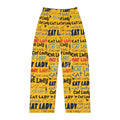’Cat Lady’ All Over Print Pajama Pants — Yellow All-Over Print Cozy Lounge Sleepwear L All Over Prints