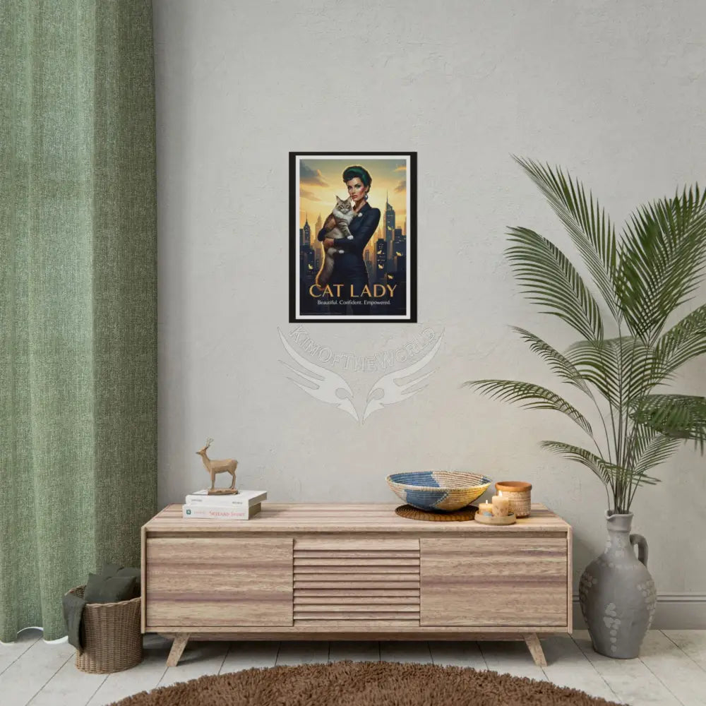 ’Cat Lady: Beautiful Confident Empowered’ - Change the Narrative Retro Faux Movie Poster - Rolled Poster Poster