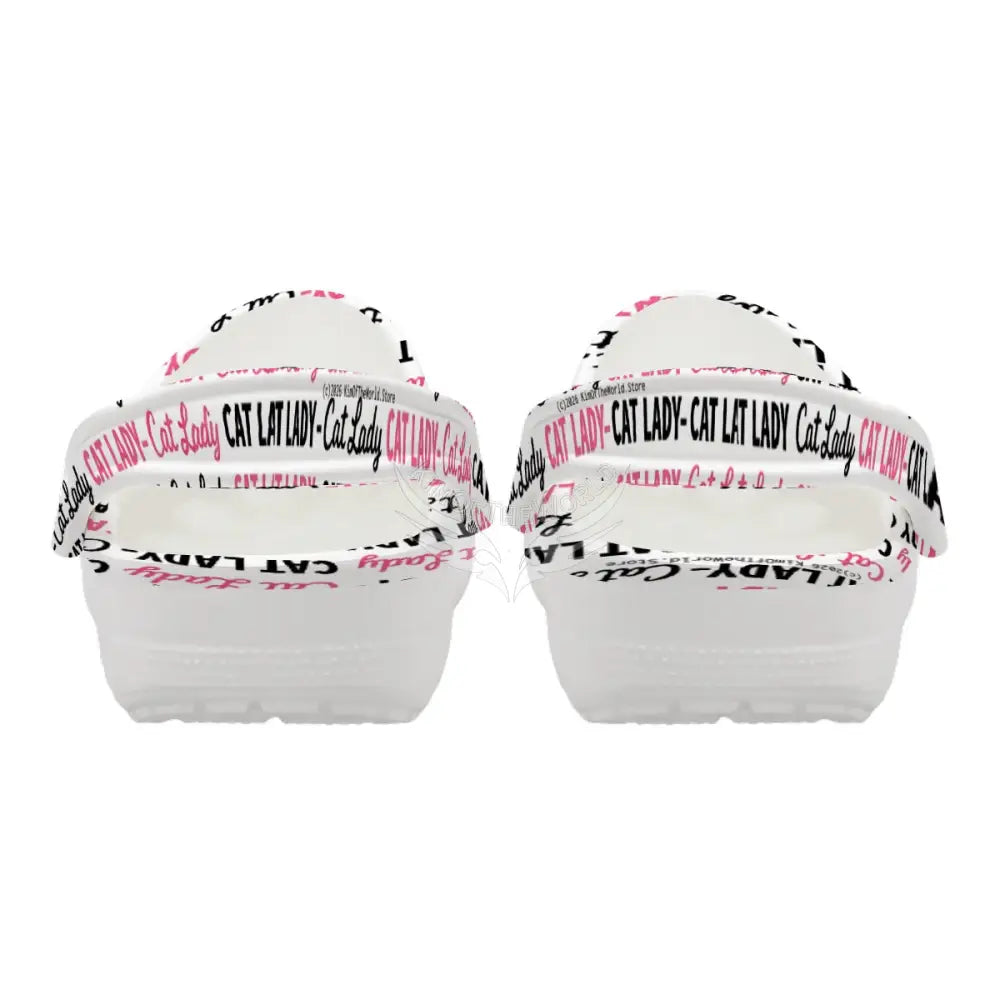 Cat Lady Black and Pink Print Women’s Classic EVA Clogs (AOP) Wear Accessories